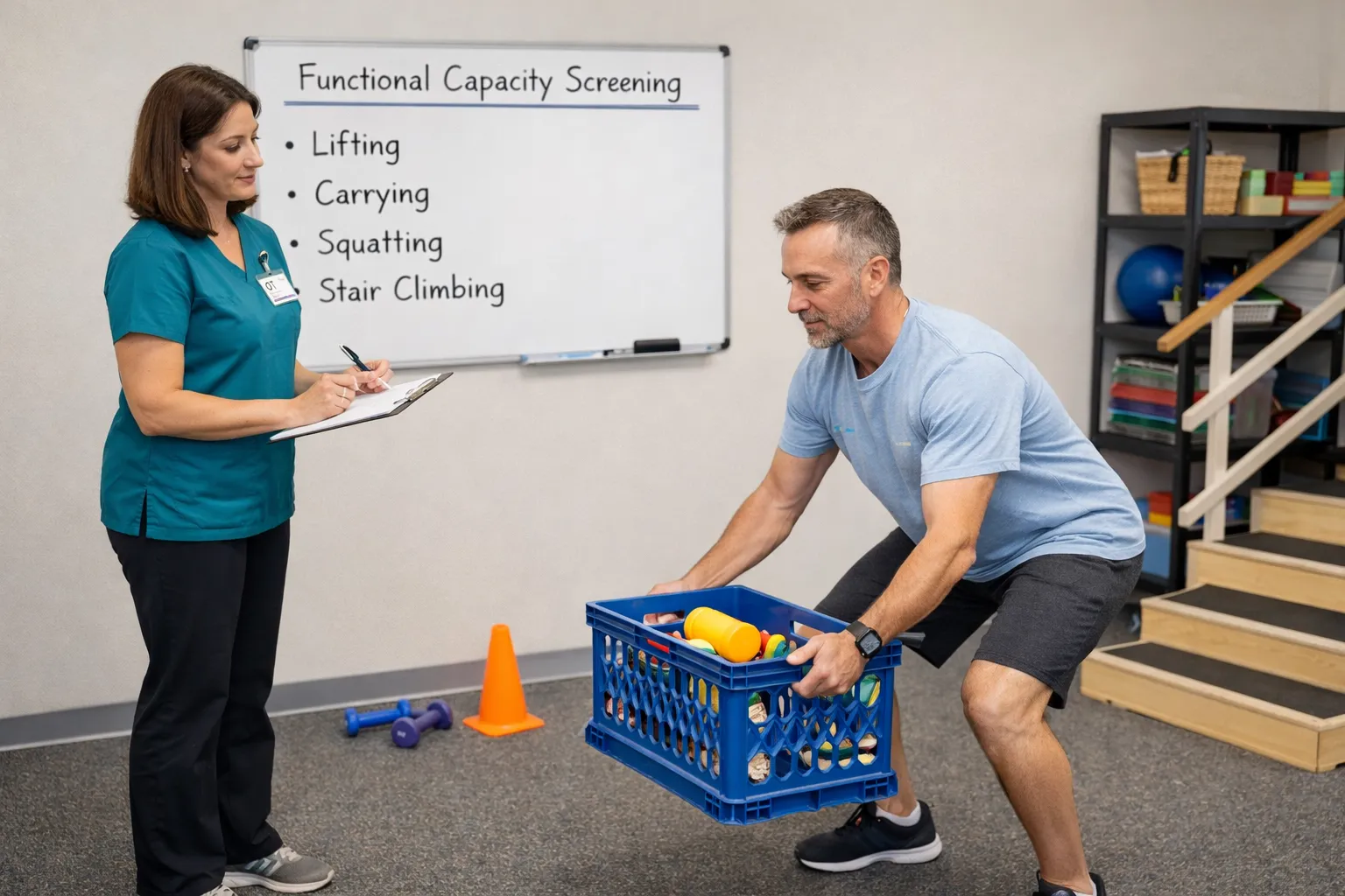 Functional Capacity Evaluation (FCE) screening and assessment by occupational therapist in Johannesburg, Gauteng